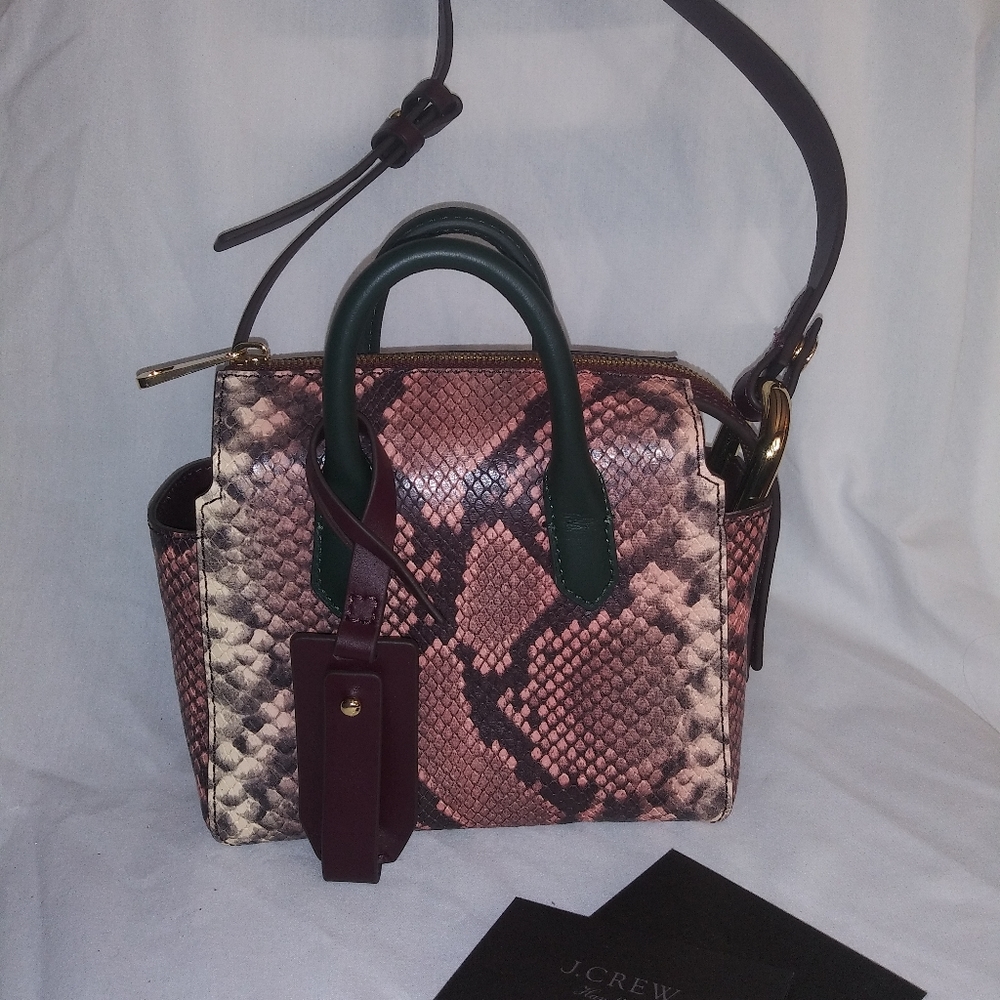 J Crew snake embossed leather crossbody
